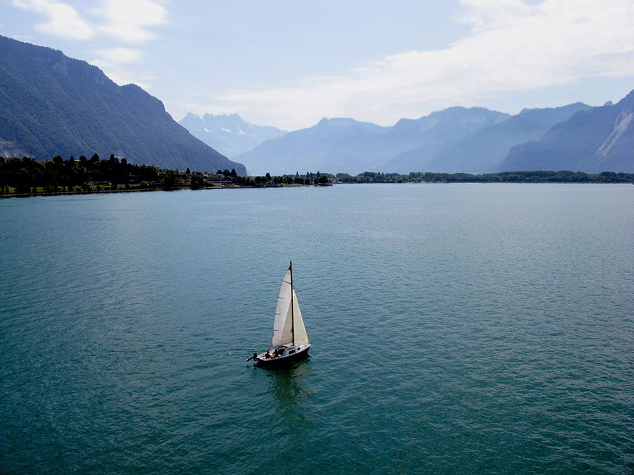 Lago Lemán, en Montreux